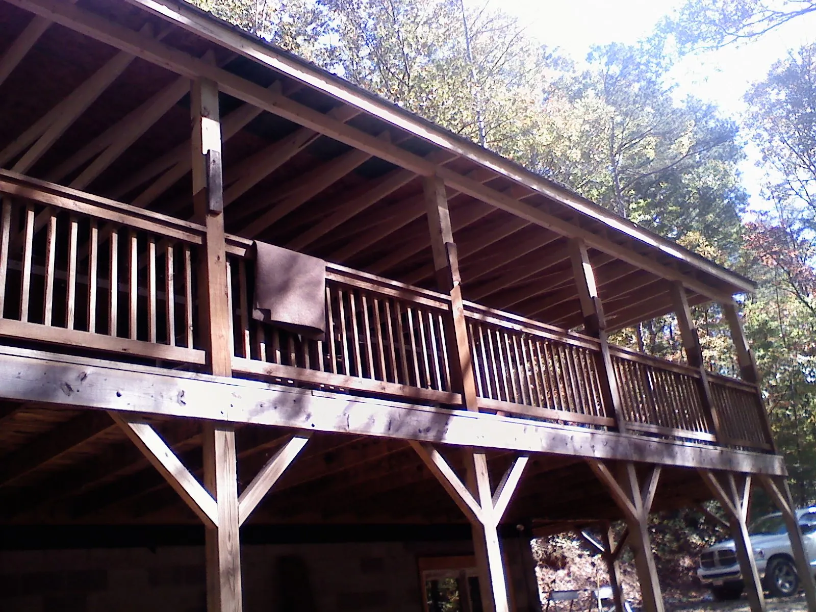 Timber framing under a new elevated porch and deck — Roof Leak Repair in Hopatcong by Roofing Brothers